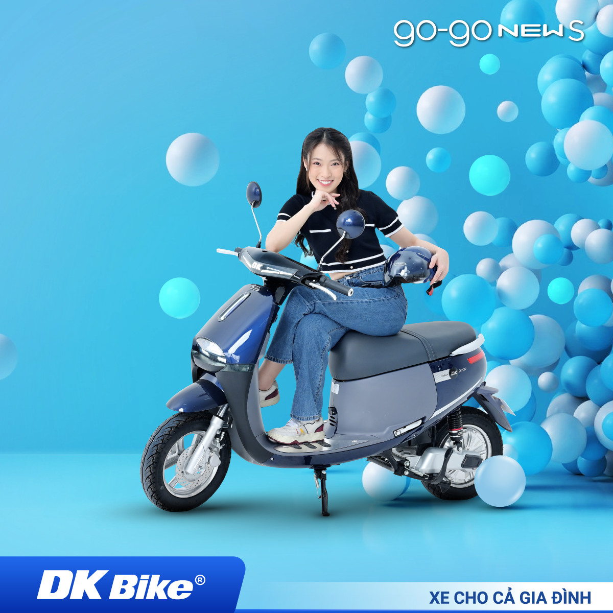 Khánh Vy tự tin với các mẫu xe Điện dk bike