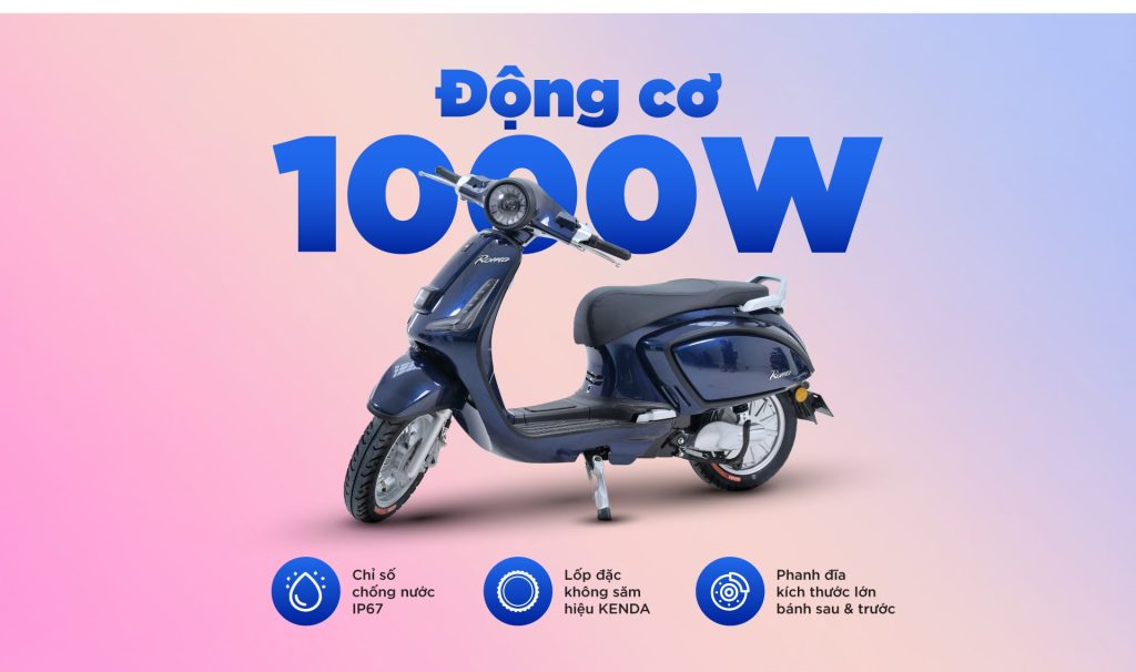 DK Roma Si với động cơ mạnh mẽ 1000W