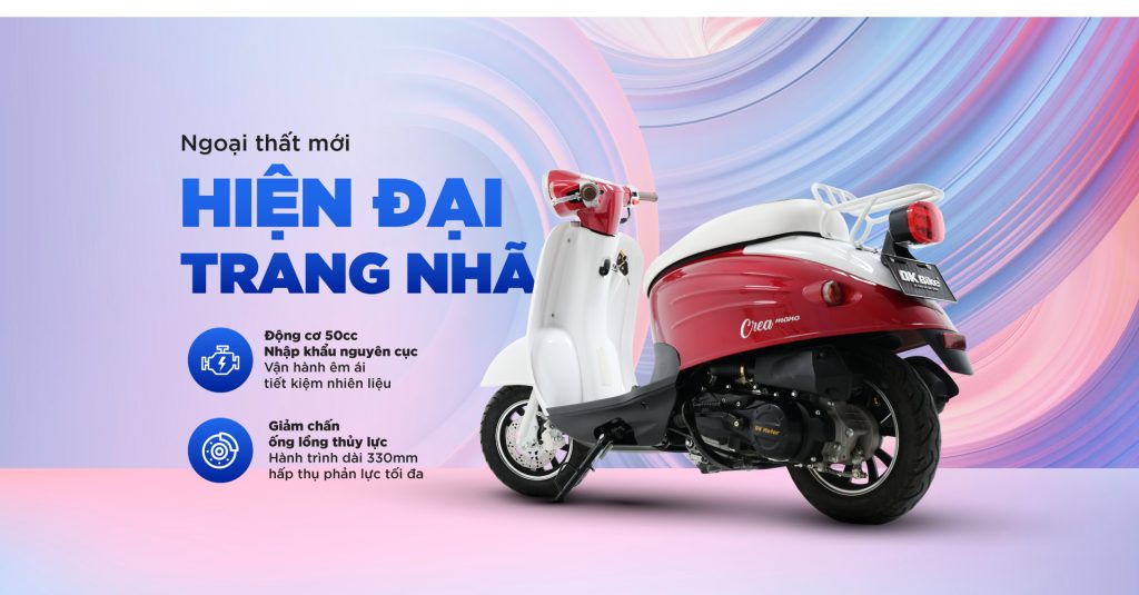 DK Crea Momo 50cc có sàn để chân